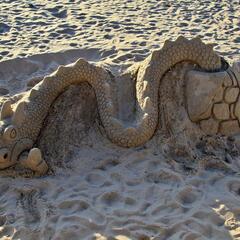 Sand art at the Morecambe beach