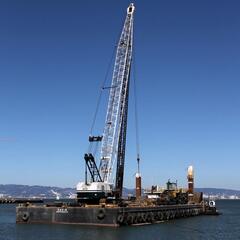 Floating Crane near Bay Bridge