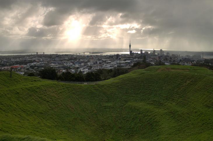 Crater with Auckland in the background