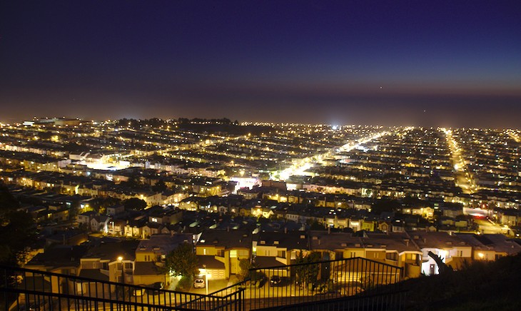 View of Sunset District from Grandview Park at Night