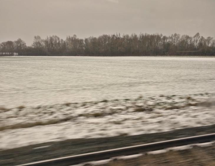 Snowy Field near Munich Airport