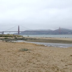 Crissy Field Beach and Golden Gate Bridge