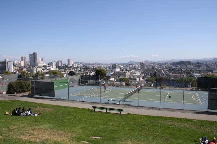 Tennis Court on top of Alta Plaza