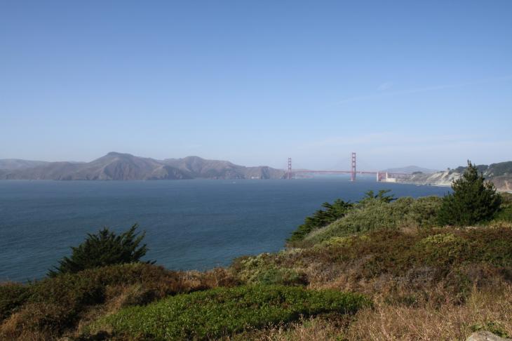 View at Golden Gate Bridge from Lincoln Park