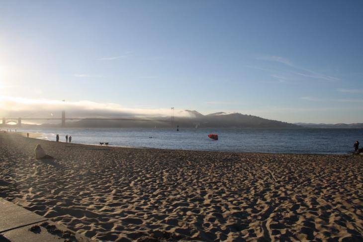 Beach near Crissy Field (Look at Golden Gate Bridge)