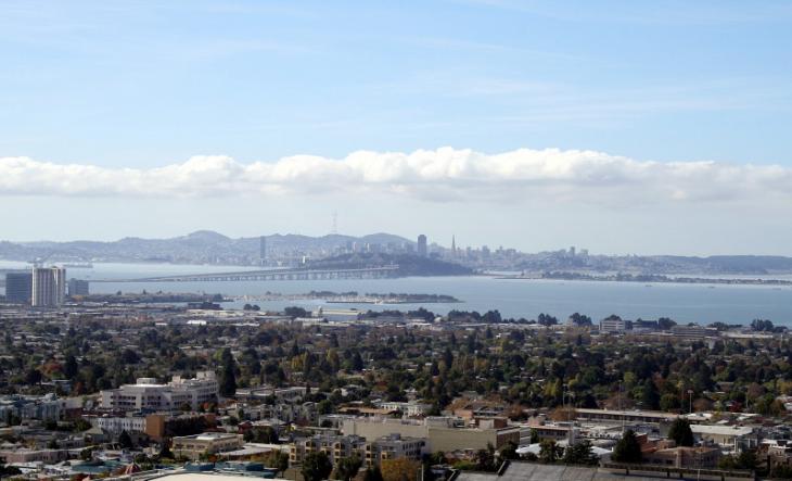 San Francisco and Bay Bridge as seen from the Sather Tower