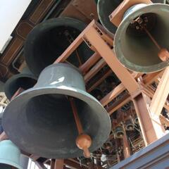Bells of the carillon inside the Sather Tower, UC Berkeley