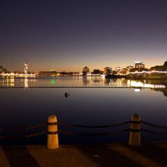 Lake Merrit at night, Oakland