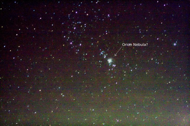 Part of the sky where we suspected the Orion Nebula
