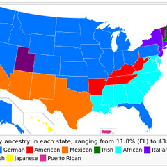 Most common ancestries in the United States (CC licensed by Wikimedia User Applysense)
